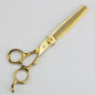 XUANFENG 7-inch Golden Hair Scissors Barber 440C Cutting and Thinning Scissors