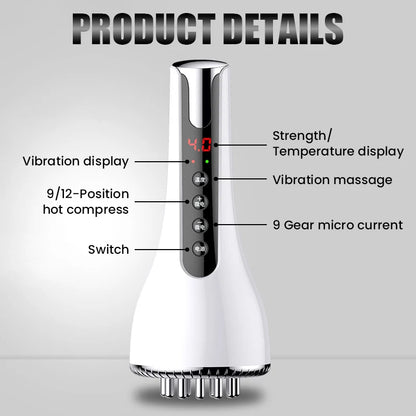 Electric Microcurrent Meridian Brush Body Massager GuaSha Red Light Hot Compress Scraping Lymphatic Drainage Device Fat Burner