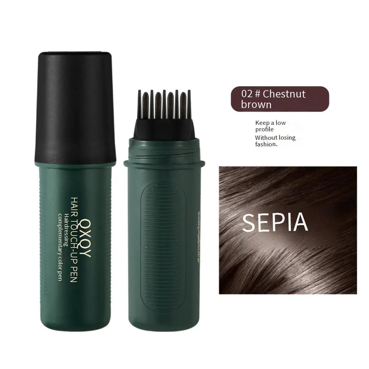 QXQY 2 in 1 Hair Color Pen Comb｜Instant Root Touch Up for Gray Hair｜Painless Natural Cover｜Gentle Formula for Men & Women