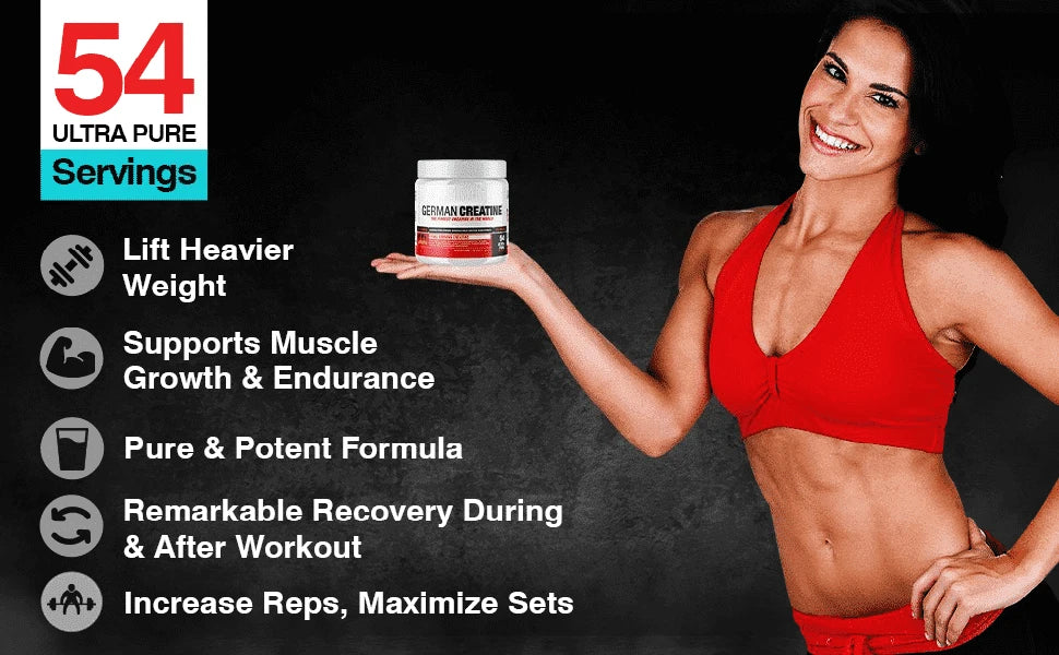 Micronized Creatine Monohydrate Powder, 99.99% Pure Creapure for Muscle Growth, Strength & Performance, Supports Muscle Recover