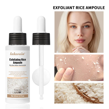 Lakrain Rice Peeling Ampoule Soft Exfoliating Face and Body Scrub Dead Skin Cells Blackhead Remover for All Skin Types  korean skin care