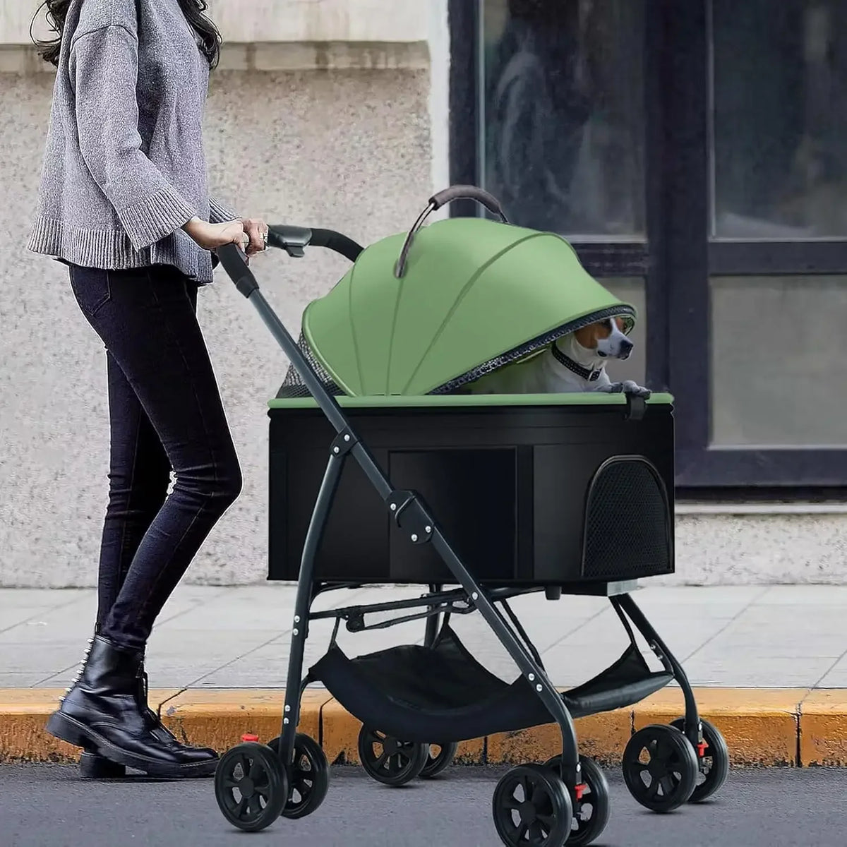 Dog Carrier Backpack 3-in-1 Pet Stroller Wagon Removable Carrier Cat Stroller for Medium Dogs Up to 55lbs Daily Travel Use