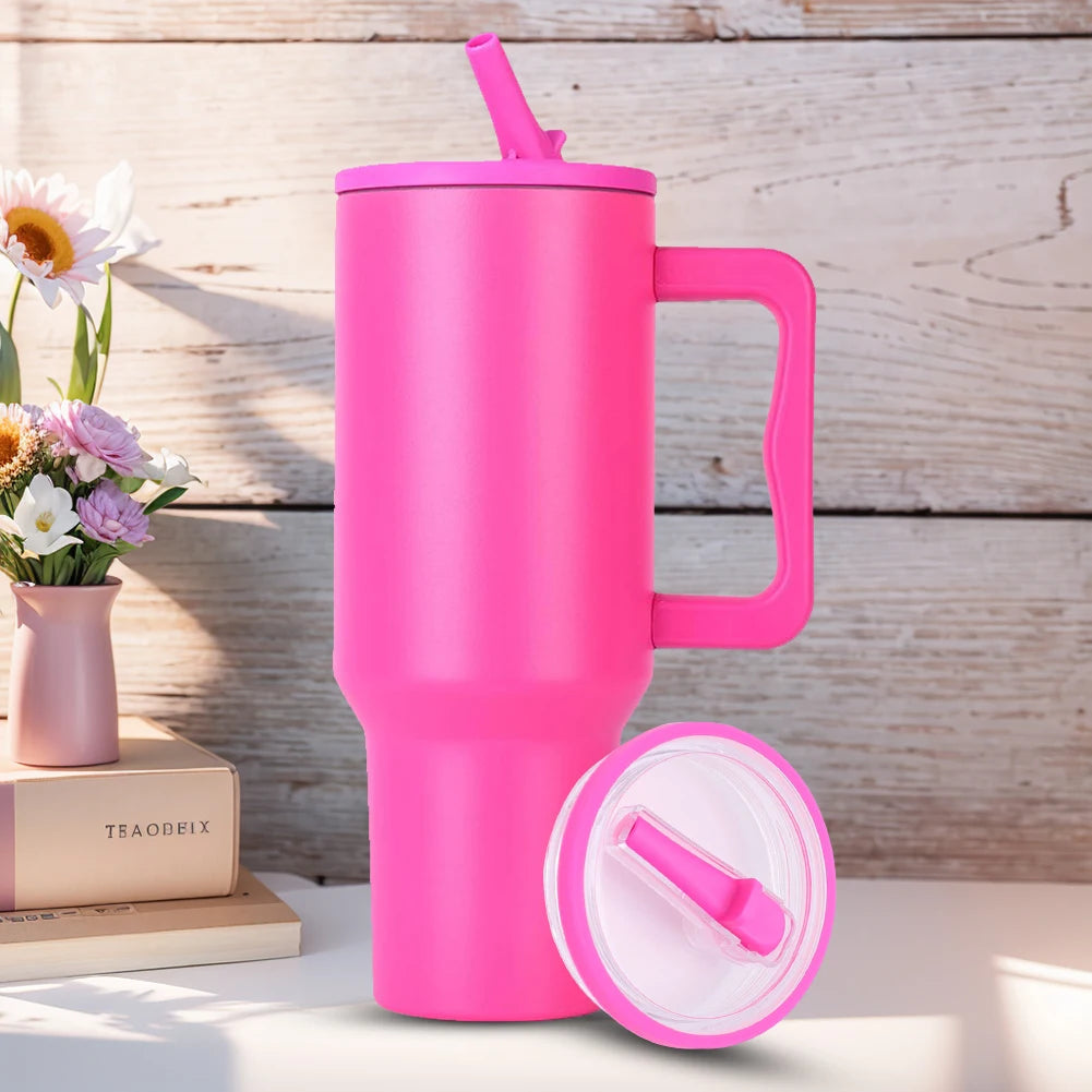 40Oz Tumbler Flip Straw Lid Replacement Spill Proof Resistant Tumbler Lid Reusable Spray Proof Tumbler Cover for stanley Cug