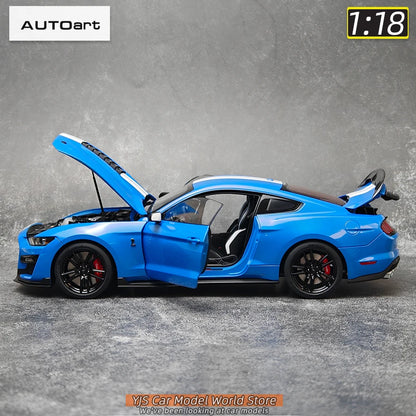 AUTOART New 1/18 scale Ford Mustang Shelby GT500 WHITE SILVER  Sports car model Static display Collection Holiday gift 73097