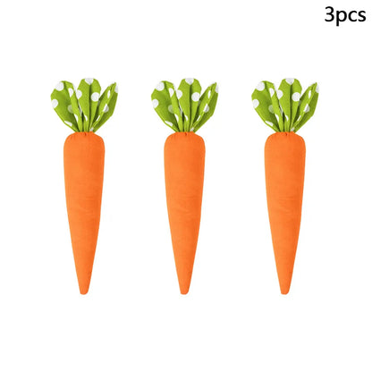 Easter Carrot Ornaments Spring Easter Party Decoration for Home Kids Birthday Favors Gift Soft Artificial Carrot Toy