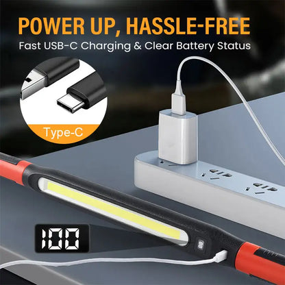 Magnetic & Rechargeable LED Work Light 3 Lighting Modes Auto Repair Light Super Bright Magnetic Car Work Lights Free Adjustment