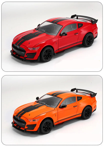 Ford Mustang Shelby GT500  1:18 Alloy Sports Car Model Diecast Metal Racing Car Vehicles Model Sound and Light Toy Gift