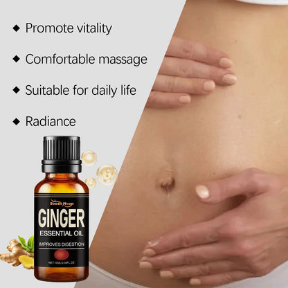 Ginger Essential Oil for Abdomen Fat Burning Weight Loss Anti Cellulite Improve Sagging Skin Improve Digestion Slimming Oil