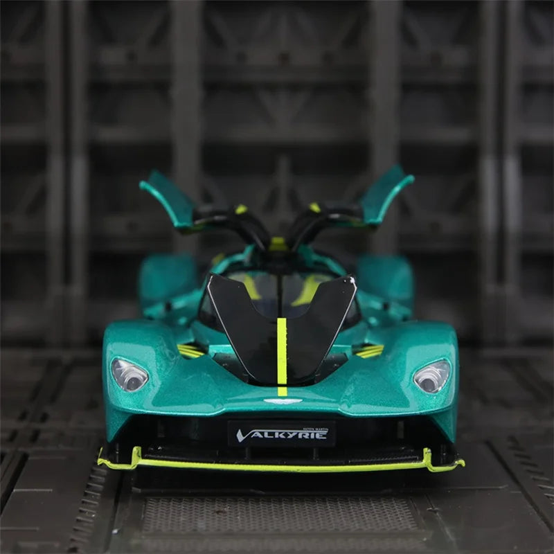 Aston Martin Valkyrie 1:23 Alloy Sports Car Model Diecast Metal Super Racing Vehicle Car Model Sound and Light Toy Gift
