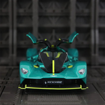 Aston Martin Valkyrie 1:23 Alloy Sports Car Model Diecast Metal Super Racing Vehicle Car Model Sound and Light Toy Gift