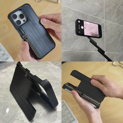 Multi-functional Case For iPhone 15 16 Pro/ProMax 60cm Built-In Selfie Stick For Bluetooth Connection Shockproof Cover Holder