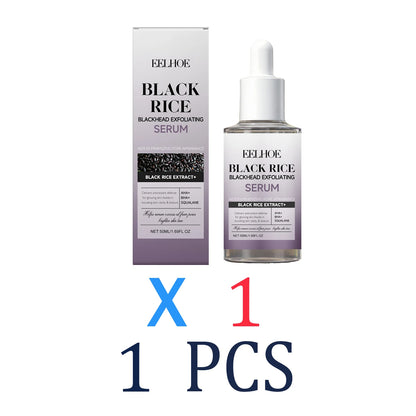eelhoe Black Rice Exfoliating Serum Gentle Daily Facial Peel with Lactobionic Acid Squalane Hydrating Brightening Essence Glowing Skin
