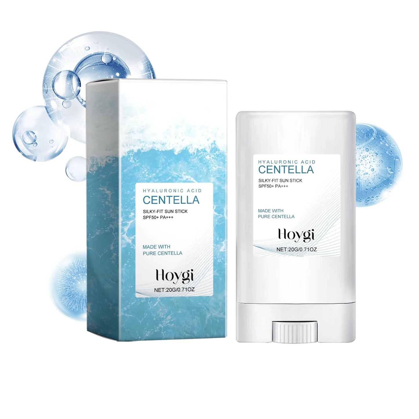 Hoygi Hyaluronic Acid Sunscreen Stick Broad Spectrum SPF 50+ Hydrating Non-Greasy Fast Absorbing for Face and Body On-The-Go
