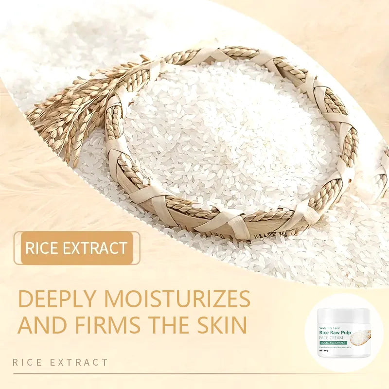 Rice Pulp Cream Hydrating and Nourishing Moisturizer Soothes,Anti Aging Remove Wrinkles Firming Pores Removing Acne Whitening