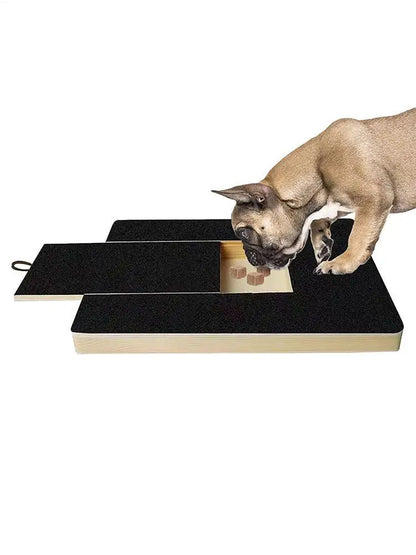 Wooden Dog Nail Scraper - Sandpaper Surface Safe Trimming Sliding Treat Storag, Toy Scratcher,Stress Relief Durable Easy-clean