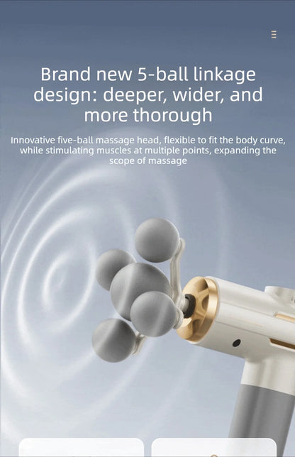 Professional Five-head Fascia Gun Massage For Shoulder and Neck Muscle Relaxation Full Body Waist Back Silent Massage Gun