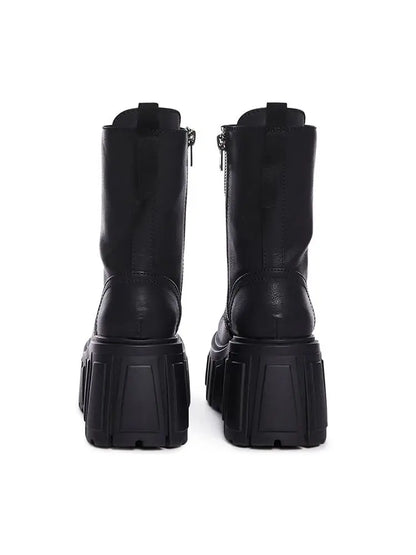 Super High Heel Platform Middle Tube Female Autumn and Winter Elevator Ankle Tide Music Chunky Heel Comic Show Boots