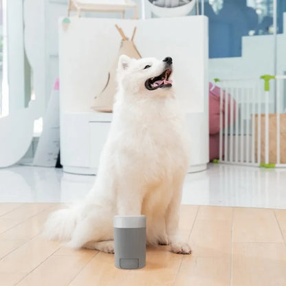 Semi Automatic Pet Paw Cleaner Cup with Soft Silicone Brush for Dogs Cats， Portable Foot Washer for Muddy Paws Quick Cleaning