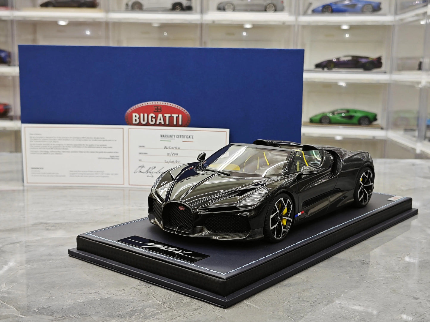 MR 1/18 Bugatti W16 Mistral Resin Motor Vehicle Toy Die-casting Metal Model Collection Boy Gifts