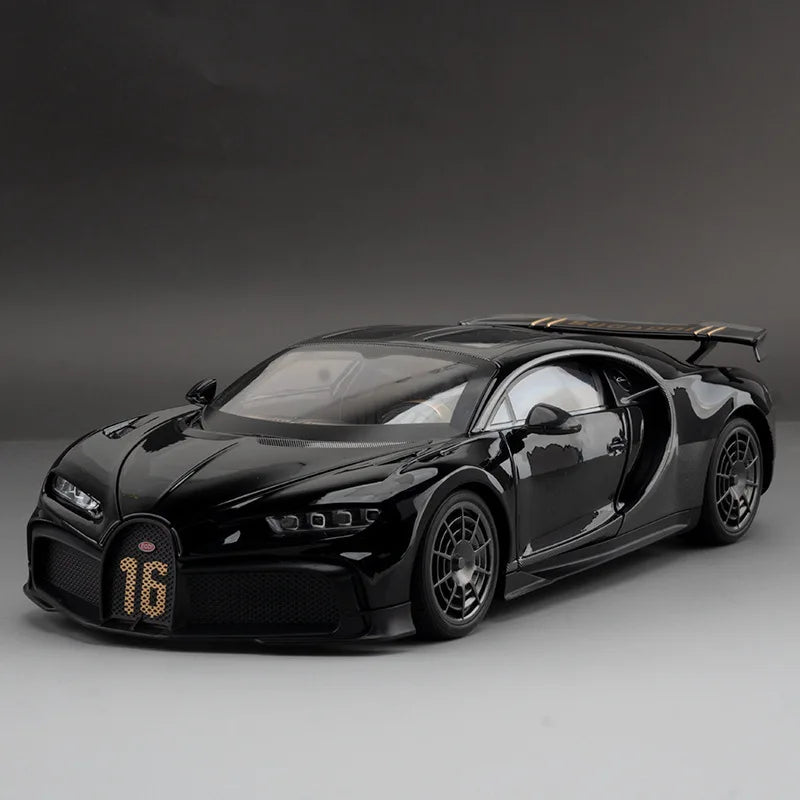 Bugatti Chiron 1:18 PUR SPORT Alloy Sports Model Diecast Metal Racing Car Vehicle Model Sound and Light SimulationToy Gift