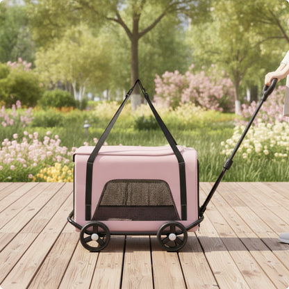 Rolling Pet Carrier Foldable Wheeled Pet Carrier Smooth Spacious for Small Pets, Travel, Vet Visits