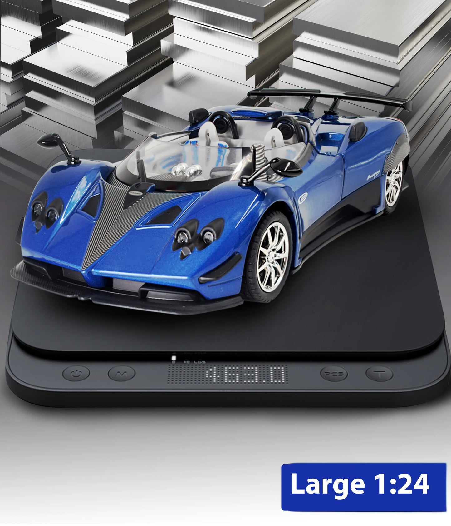 Simulated Super Sports 1:24 Car Zonda Alloy Car Model, Sound and Light Ornaments, Car Collection Toy Gift