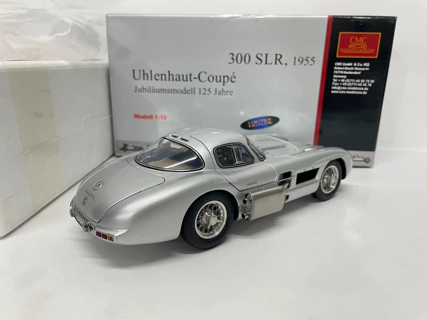 CMC 1:18 300 SLR Uhlenhaut Coupe 1955 Vintage Car Simulation Limited Edition All Open Alloy Metal Static Car Model Toy Gift