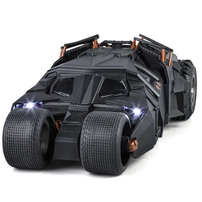 Large Scale 1:18 Batmobile Car Model Toy The Dark Knight Trilogy Sound Light Sliding Spray Alloy Vehicle Models Ornaments Gifts