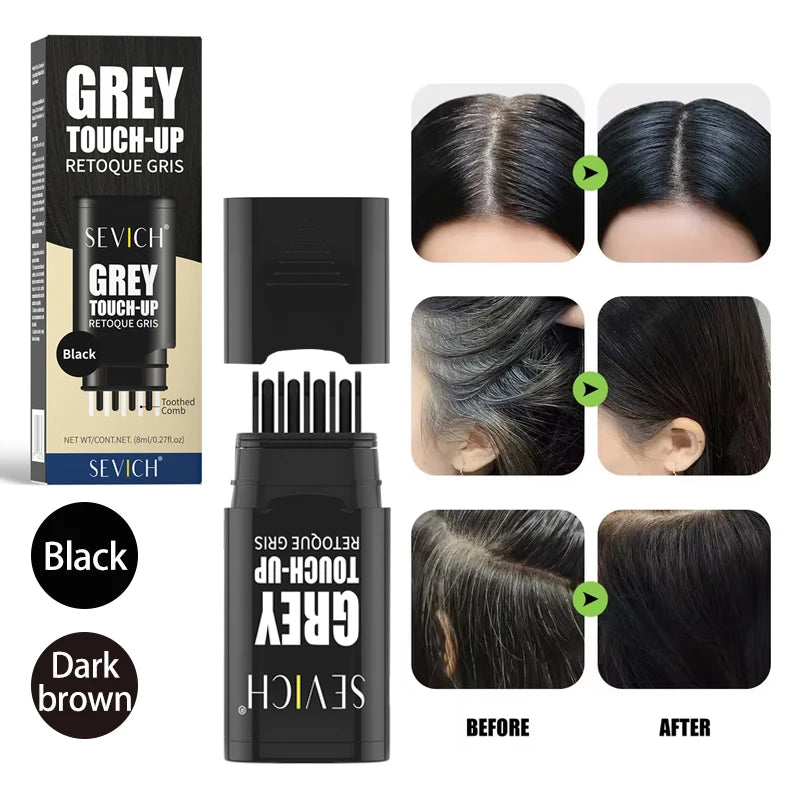 Waterproof Quick Hair Dye Stick with Comb Temporary Long-Lasting Hair Color Stick Disposable Fast Gray Coverage Hair Color Pen