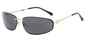 New Y2K Sunglasses For Women High Quality Oval Fashion Luxury Brand Rimless Glasses Trendy Woman Alloy Ladies Shades Eyewear