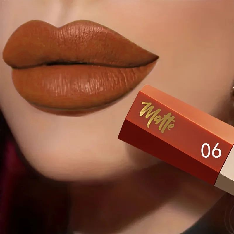 Matte Velvet Lip Tint, Nude Color Lip Glaze, Long Lasting Waterproof Non Transfer, Lightweight Soft Lip Makeup, Perfect Valentin
