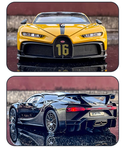 Bugatti Chiron 1:18 PUR SPORT Alloy Sports Model Diecast Metal Racing Car Vehicle Model Sound and Light SimulationToy Gift