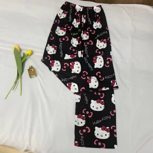 Hello Kitty pajamas summer thin loose casual pants cartoon walking home pants girlfriends can wear outside