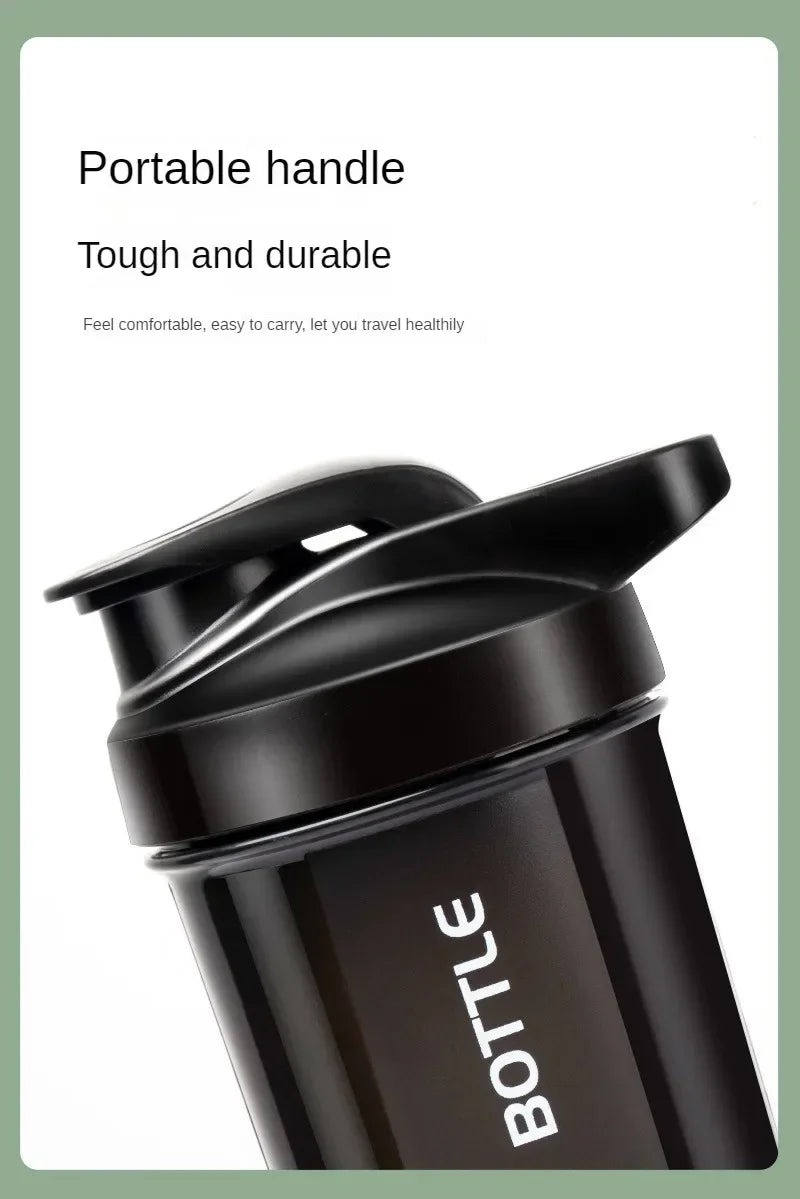 Portable Protein Powder Shaker Bottle Leak Proof Water Bottle For Gym Outdoor Fitness Training Sport Mixing Cup With Scale