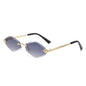 Protective Glasses Fashion Irregular Sunglasses Women Retro Brand Design Metal High Quality Vintage Rhombus Rimless Glasses