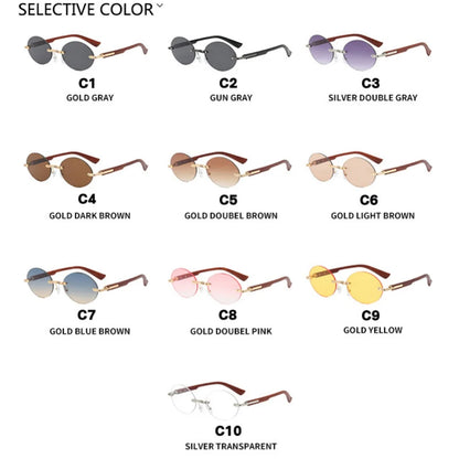 New Frameless Oval Sunglasses, High-end Light Luxury Women's Fashionable Summer Beach Vacation Sunglasses
