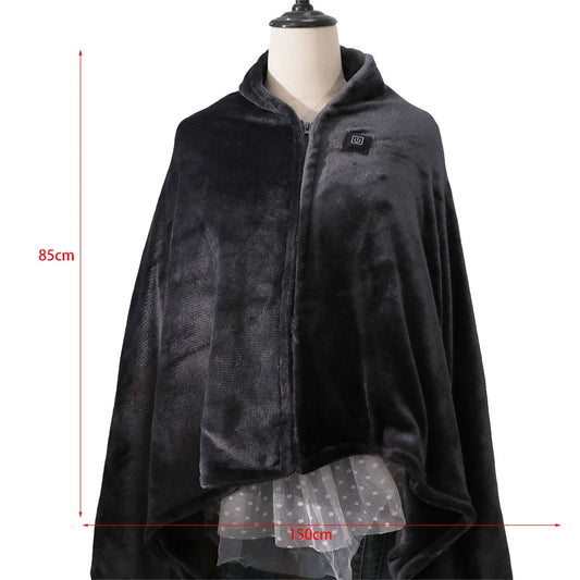 Coral Velvet Heating Blanket 3 Heated Level Fast Heating USB Heating Shawl 8 Heated Areas Portable Thermal Blankets Winter