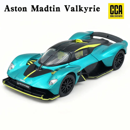 Aston Martin Valkyrie 1:23 Alloy Sports Car Model Diecast Metal Super Racing Vehicle Car Model Sound and Light Toy Gift