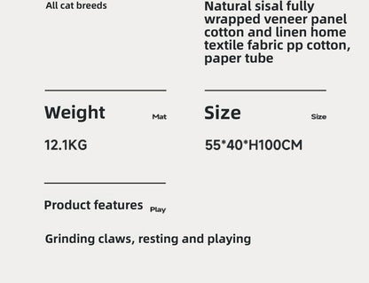 Cat Tree for Small Spaces Multi Level Scratching Post with Cat Condo and Sisal Barrel