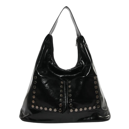 Retro Rivet Ladies Underarm Bag Fashion Girls Trend PU Leather Shoulder Bag Simple Design Style Large Capacity Women's Tote Bag