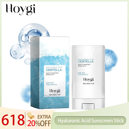 Hoygi Hyaluronic Acid Sunscreen Stick Broad Spectrum SPF 50+ Hydrating Non-Greasy Fast Absorbing for Face and Body On-The-Go