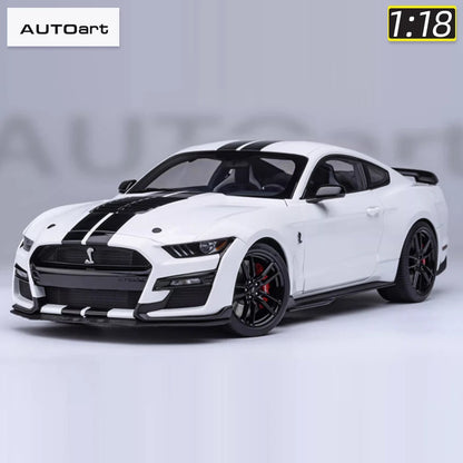 AUTOART New 1/18 scale Ford Mustang Shelby GT500 WHITE SILVER  Sports car model Static display Collection Holiday gift 73097