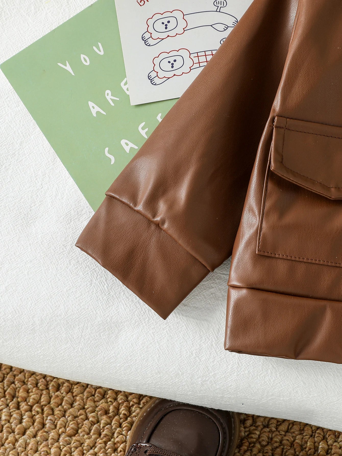 Baby Boys Cool Jacket Spring and Autumn New Style Windproof Korean Style Stand up Collar Coat for 1-3Y Outdoor Wear