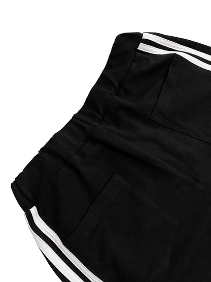 Customized Fashion Women Denim Patchwork Pocket Side Wide Leg Loose Jogger Pants Active Jean Splicing Sweatpants Trousers