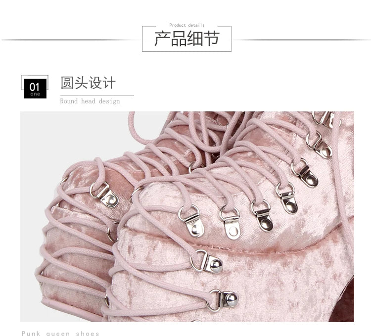 Lolita Punk Punk Shoes Round Head Ultra High Heels Sponge Cake Queen Shoes Sweet Princess Boots