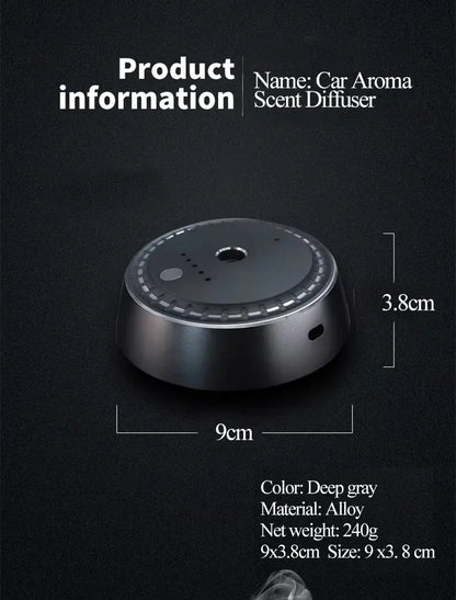 Adjustable Electric Fragrance Diffuser Ultrasonic Cool Mist Air Humidifier Car Air Freshener USB Rechargeable Car Diffuser