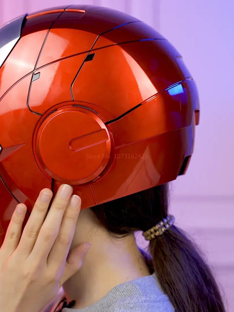 New AutoKing 1/1 Mk5 Iron Man Helmet Cosplay Voice Control Eyes with Light Model Toys for Adult Electric Wearable Gift