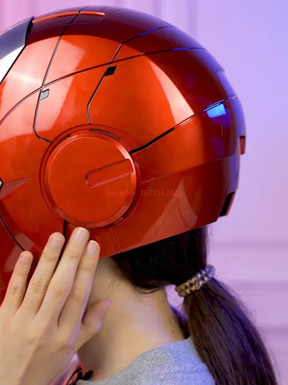 New AutoKing 1/1 Mk5 Iron Man Helmet Cosplay Voice Control Eyes with Light Model Toys for Adult Electric Wearable Gift