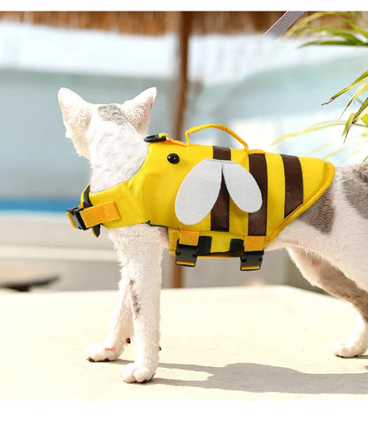 Dog Life Jacket for Swimming Boating Pet Safety Floatation Vest Life Preserver with Rescue Handle For Cats Small Medium Dogs