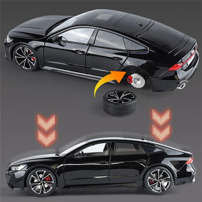 Key Remote Control Version 1:18 AUDI RS7 Alloy Sports Car Model Diecast Metal Racing Vehicle Car Model Sound Light Toy Gift